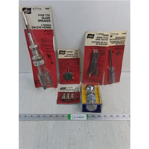 (NOS) Items-Stone Type Glaze Breaker,Wire Terminal Tool,Spark Plug Wire Tester and more as pictured