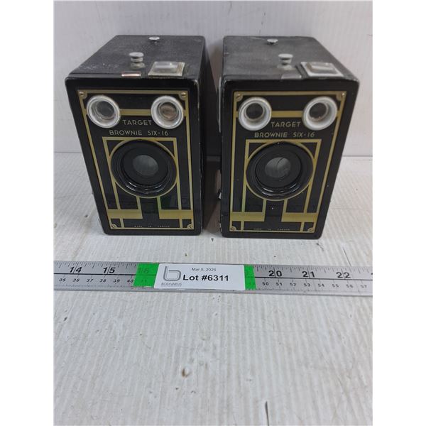 (2) Vintage Kodak Target Brownie Six-16 Cameras