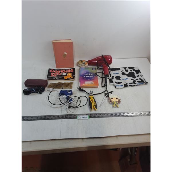 Glue Gun, Various Books, Pet Nail Clipper, Blow Dryer - Tested, Misc.