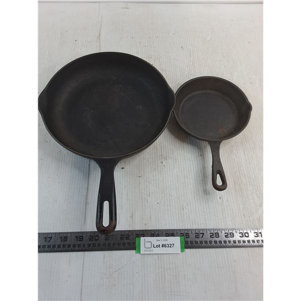 (2) Cast Iron Fry Pans (10" Levcoware & 6")