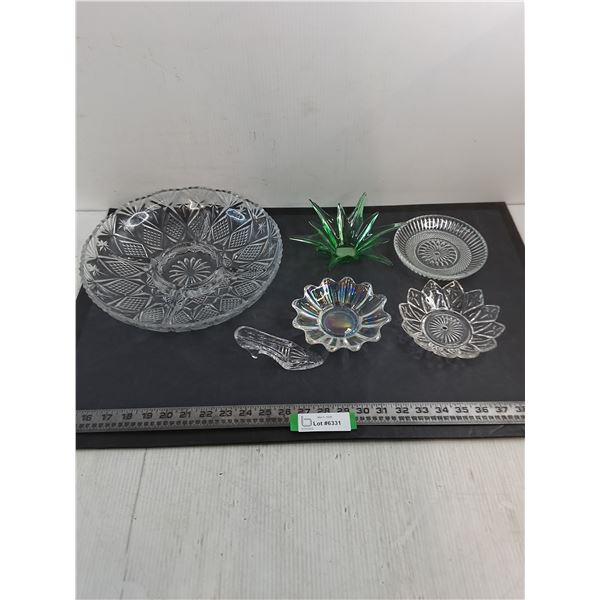 (6) Vintage Glass Platters & Ornament Dishes