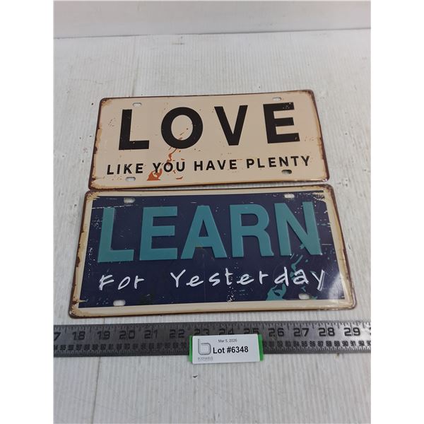 (2) Novelty License Plates