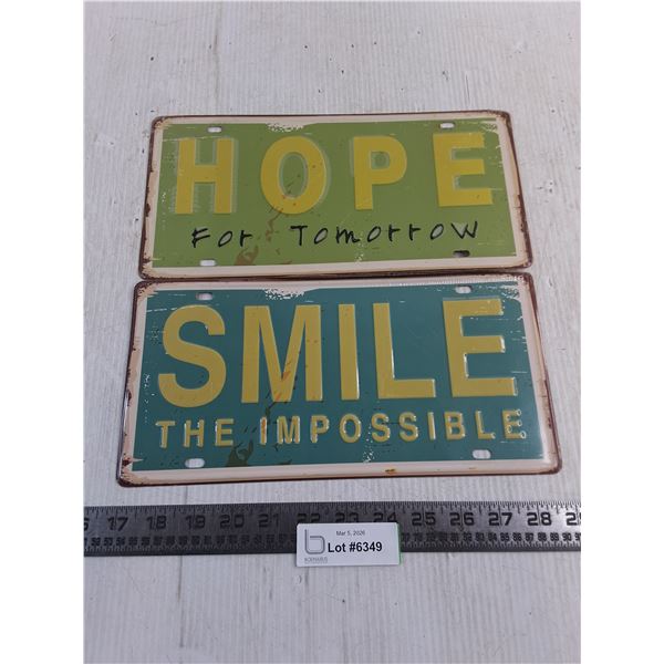 (2) Novelty License Plates