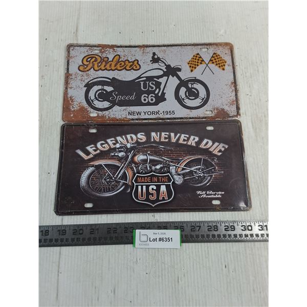 (2) Novelty License Plates