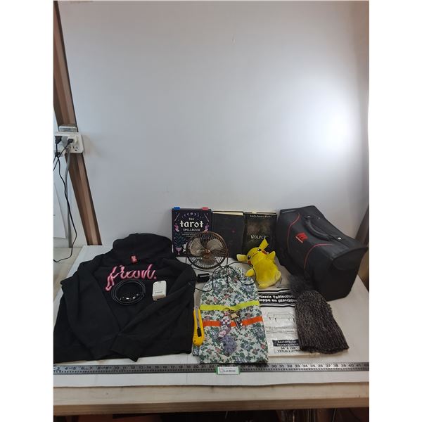 Assorted Books, Medium Hoodie, Girls Ribbon Skirt, Fan - Tested, Motomaster Tote, Misc.