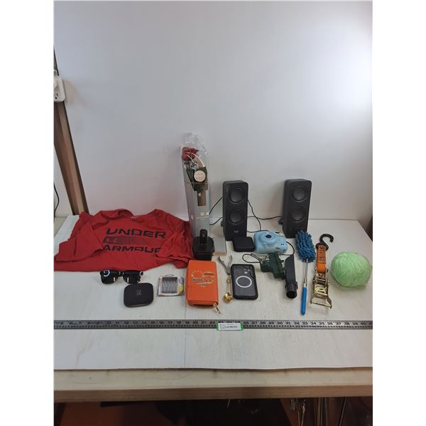 Large T-Shirt, Logi Bookshelf Speakers, Women's Wallet, Camera, Misc.