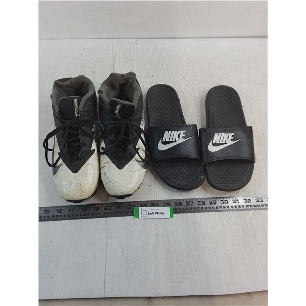 (2) Nike Size 11 Footwear (Baseball Cleats & Sandals)
