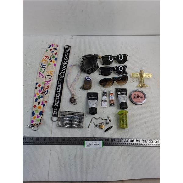 Sunglasses, Bead Lanyards, Make-Up Supplies, Misc.