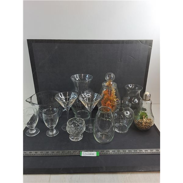 Assorted Glass And Crystal Ornaments, Containers, And Glasses - PICK UP