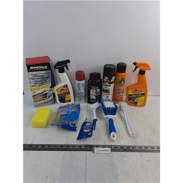 Mostly Partial Quantity of Assorted Automotive Chemicals And Application Accessories. Cannot Ship