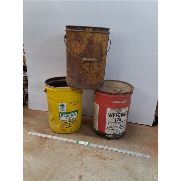 (3) * Vintage- Steel 5 Gallon Pail - Cannot Ship