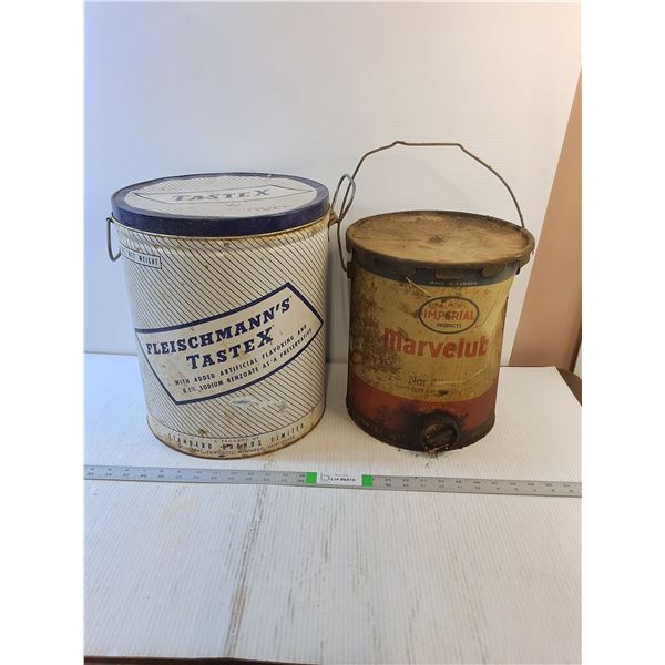 (2) * Vintage Steel 5 Gallon Pails- Cannot Ship