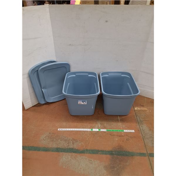* Plastic Totes w/Lids (23" x 17 1/2" x 16") - Cannot Ship
