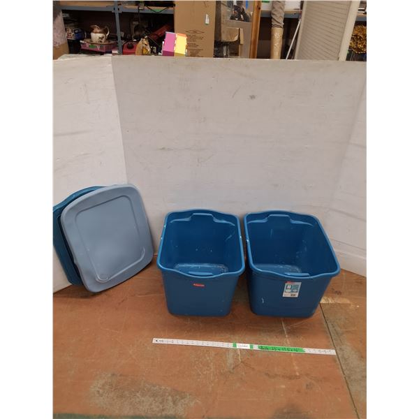 * Plastic Totes w/Lids (23" x 17 1/2" x 16") - Cannot Ship