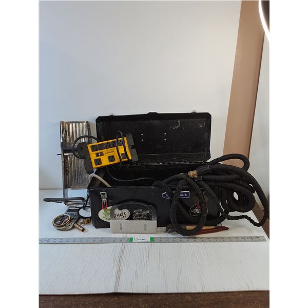 Assorted - Tool Box (20 1/2" x 9 " x 9 1/2"), Hose (Frayed - 37' Approx), misc - PICK UP ONLY