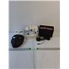Image 1 : Assorted- Masks, Craft Box, Small Sewing Machine (Powers On,As Is)