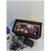 Image 2 : Assorted- Masks, Craft Box, Small Sewing Machine (Powers On,As Is)