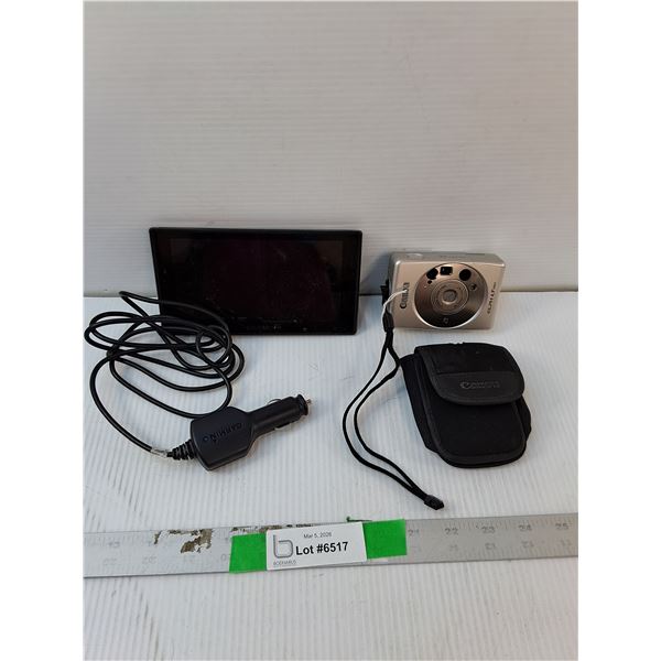 Garmin GPS & Canon Camera and Case- Both As Is