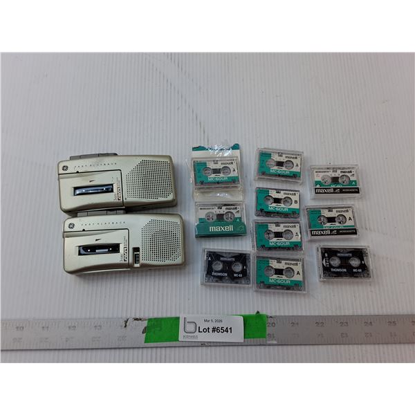 (2) Voice Recorders- As Is & Mini Cassette Tapes