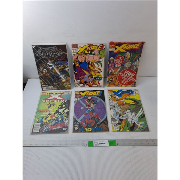 (6) Marvel Comics- X-Force, X Factor & The Amazing Spider-Man