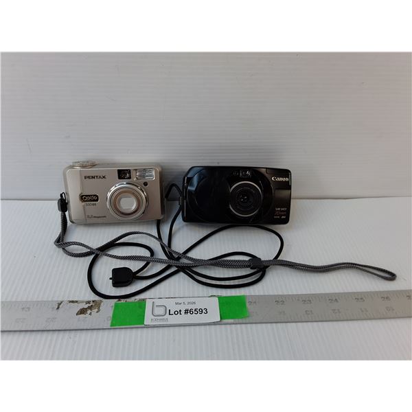 Pentax Optio & Canon Sure Shot Cameras- As Is