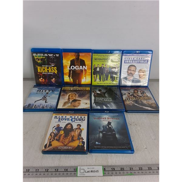 (10) Assorted Blu- Ray Disc- Sherlock Holmes, Logan