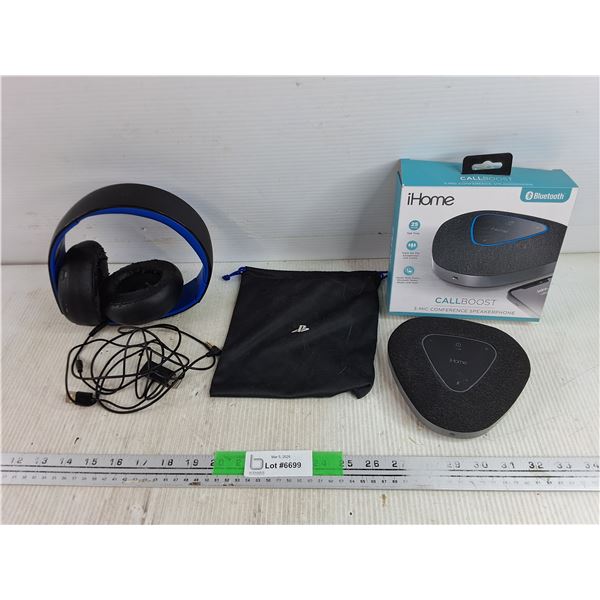 Sony Playstation Headphones, IHome CallBoost 3 Mic Conference Speakerphone