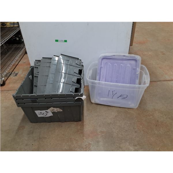 *(4)  Plastic Totes 23" x 20" x 12", 25" x 15" x 15" PICKUP ONLY
