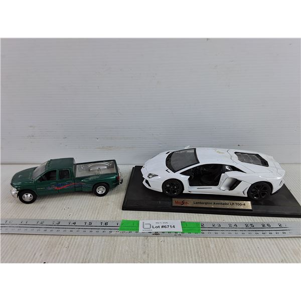 Die Cast Dodge Ram 3500 & Maisto Lamborghini Aventador LP700-4