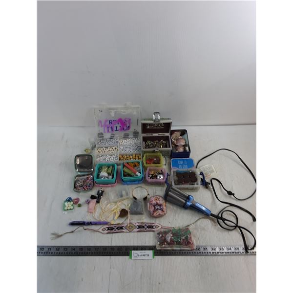 Large Quantity of Craft Supplies, Hair Crimper - Tested