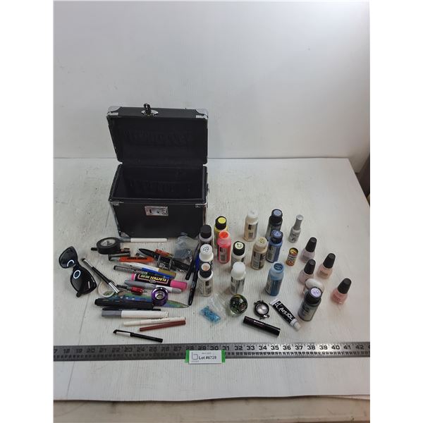 Portable Lock Box, Assorted Paints, Nail Polishes, Writing Instruments, Misc. - All As is - PICK UP