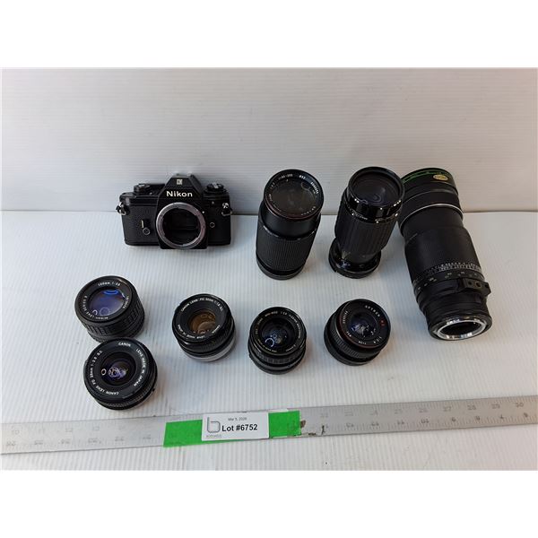 Nikon Camera- As Is & Lenses