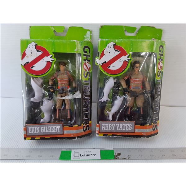 (2) Ghostbusters Figurines- Abby Yates & Erin Gilbert, Appear NIB