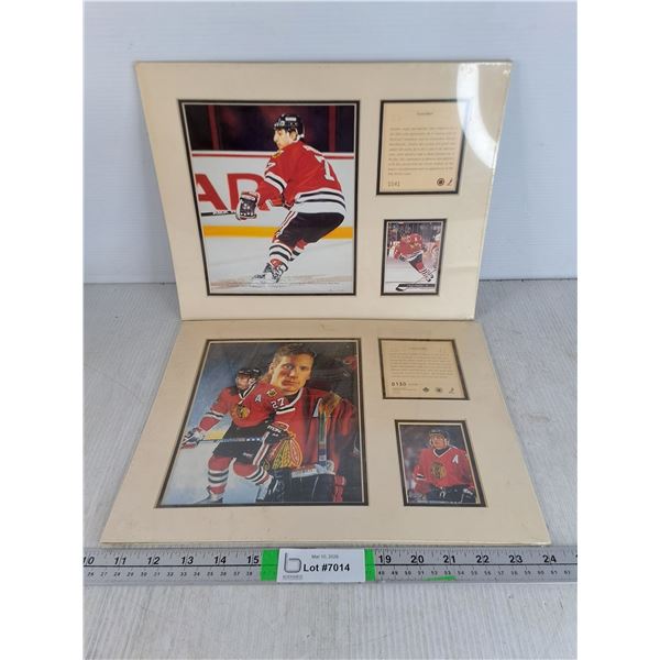 (2) Collector's Prints of Chicago Blackhawks Jeremy Roenick and Chris Chelios