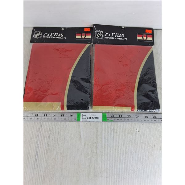 (2) Ottawa Senators 3'x5' Team Flag
