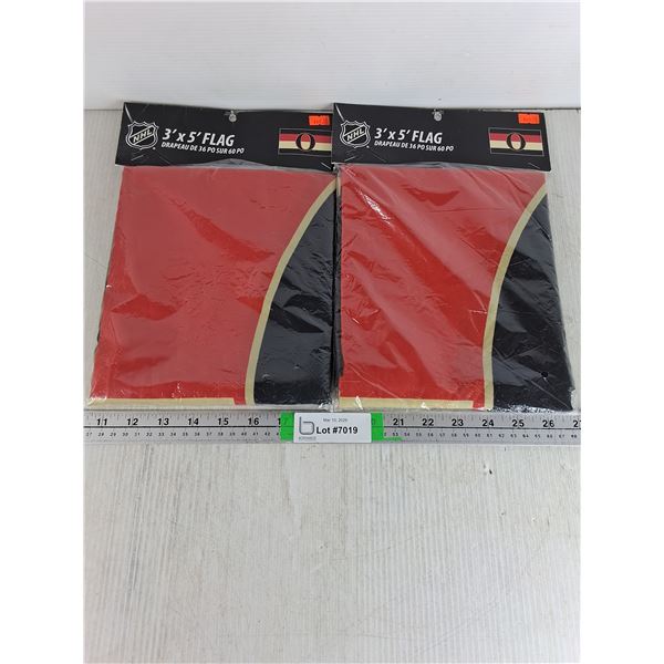 (2) Ottawa Senators 3'x5' Team Flag