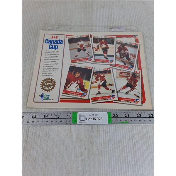 1992 Future Trends 1976 Canada Cup Limited Edition Dealer Promo Sheet