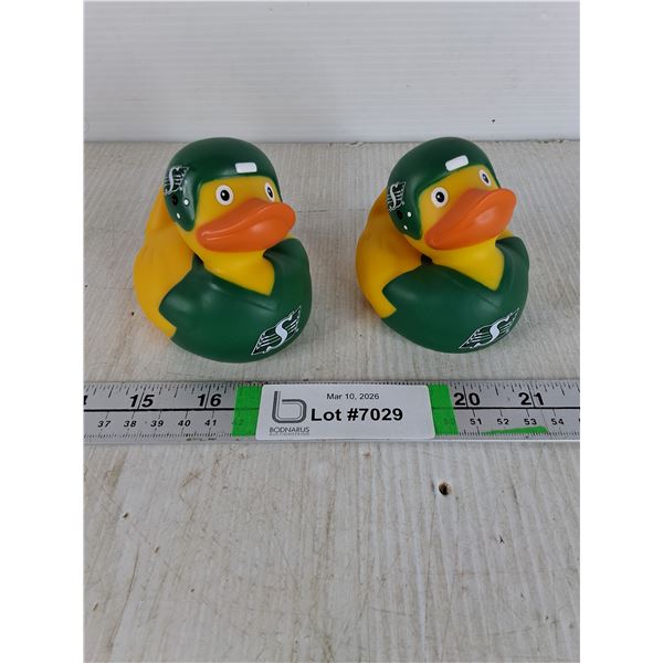(2) Saskatchewan Roughrider Rubber Duckies