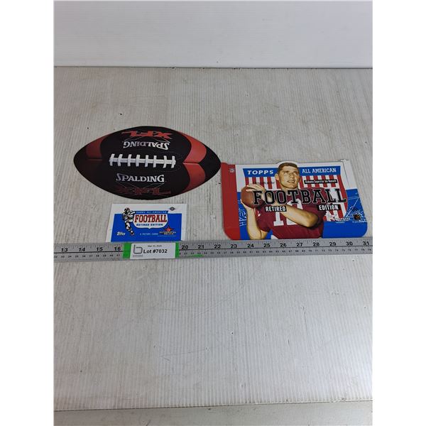 2001 XFL (only year) Promotional Card,Topps Wrapper,(3) Topps Football Boxtops