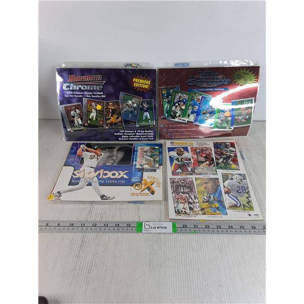 (4) Assorted advertising Sheets for NFL and MLB Card Sets