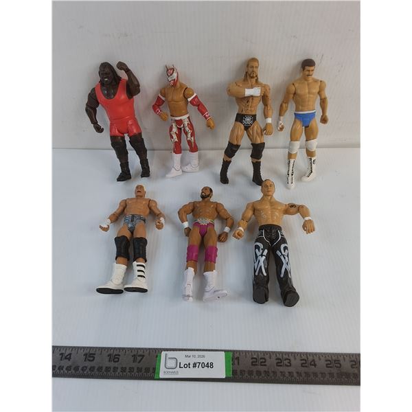 (7) Wrestling Figurines Toys