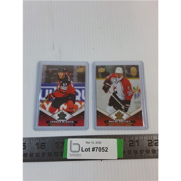 (2) Team Canada Hockey Cards- Wayne Gretzky & Connor McDavid-Cannot Guarantee Authenticity