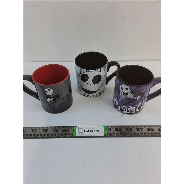 (3) Nightmare Before Christmas Mugs- As Is