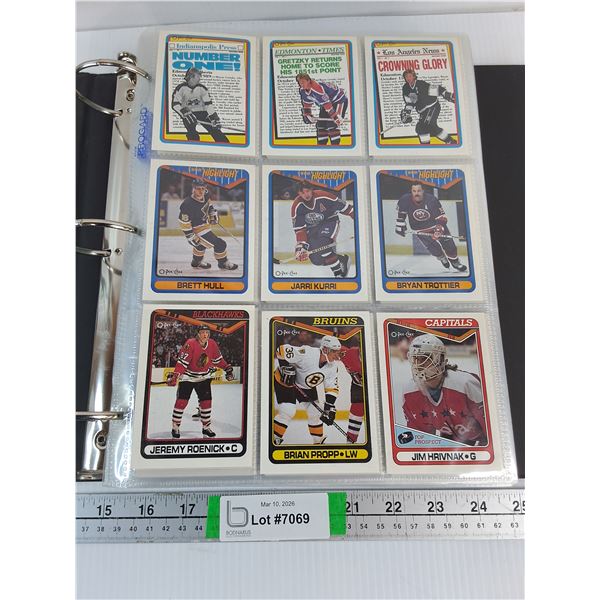 Binder of 1990-91 O-Pee-Chee Hockey Cards