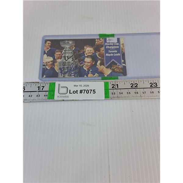 Johnny Bower,Red Kelly Parkhurst Autographed Hockey Card-Cannot Guarantee Authenticity