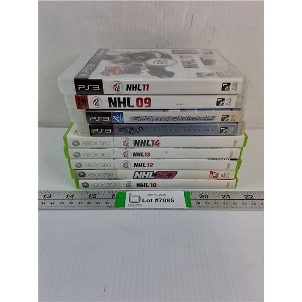 (5) XBOX 360 NHL Games,(4) PS 3 Games