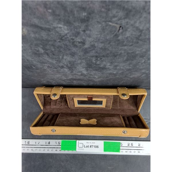 Genuine Leather Jewelry Cylindric Case