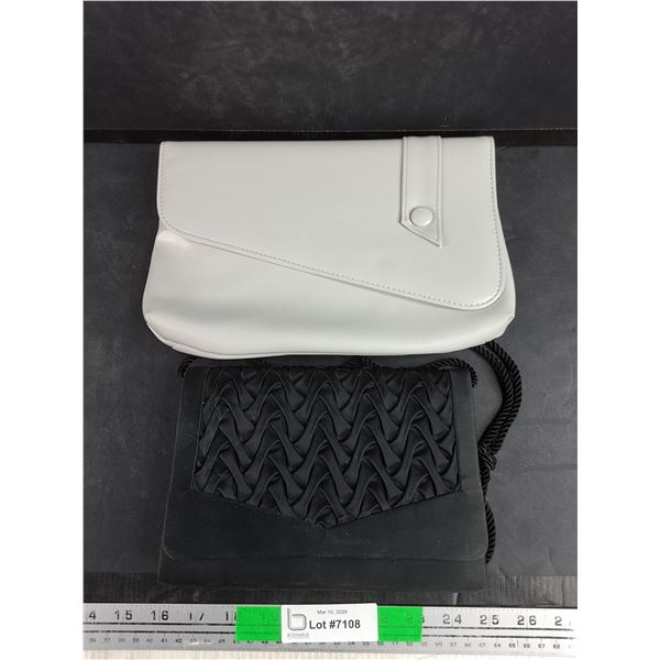 (2) Evening Purses - Light Gray, Black