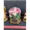 Image 3 : (2) Bears Ornaments, Roses Glass w/Brass Base & Pink Candle