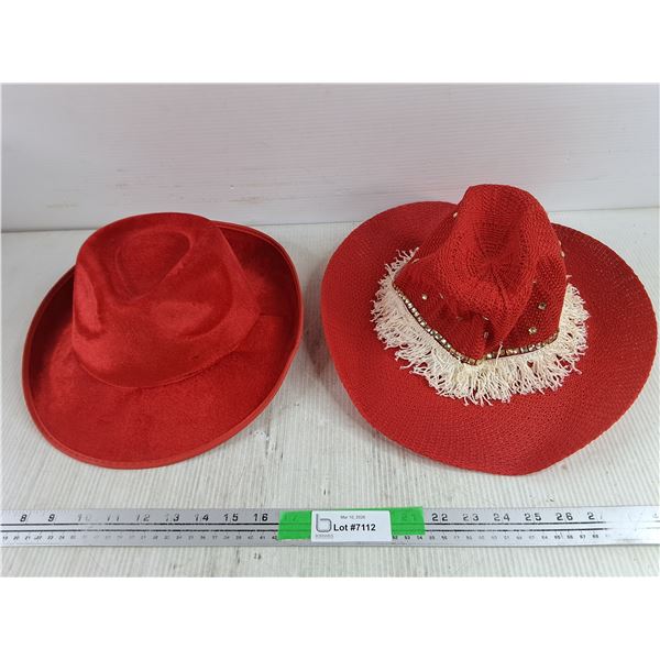 (2) Red Dress Up Hats